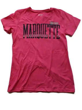 Marquette Golden Eagles Gear for Sports Women Pink V-Neck T-Shirt (M)