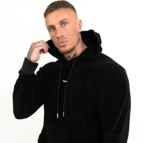 Men's Black Velour Hoodie