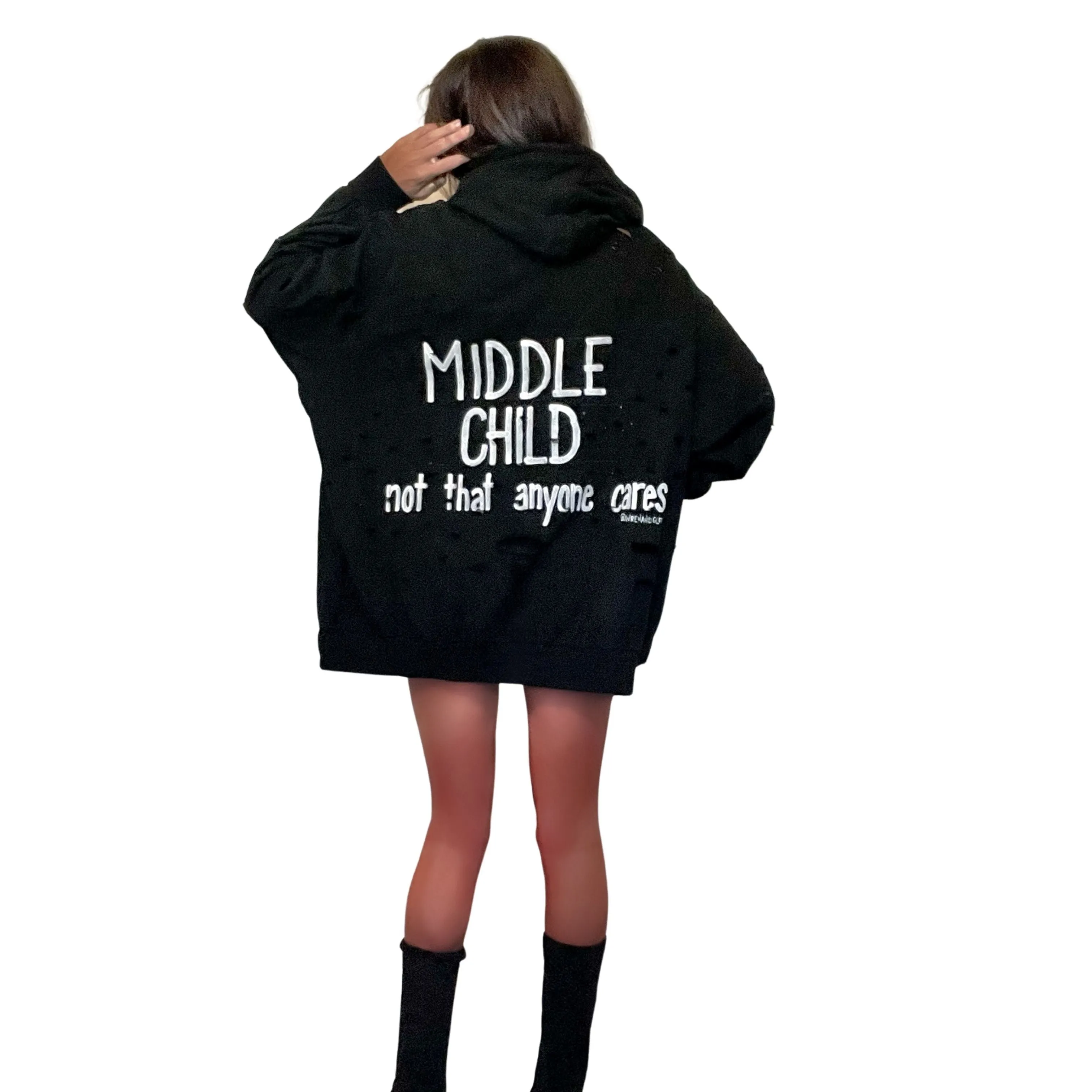 'MIDDLE' PAINTED HOODIE