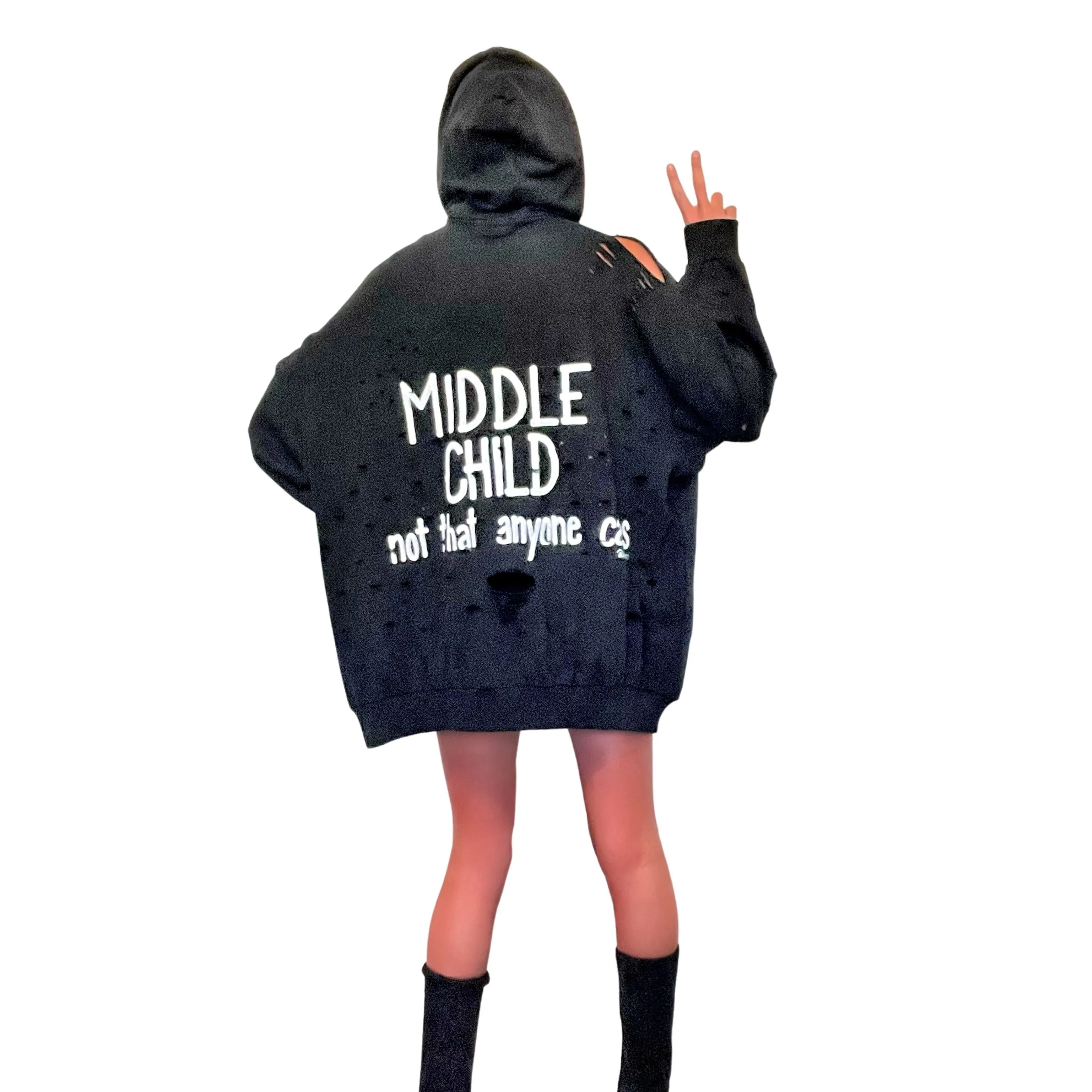 'MIDDLE' PAINTED HOODIE