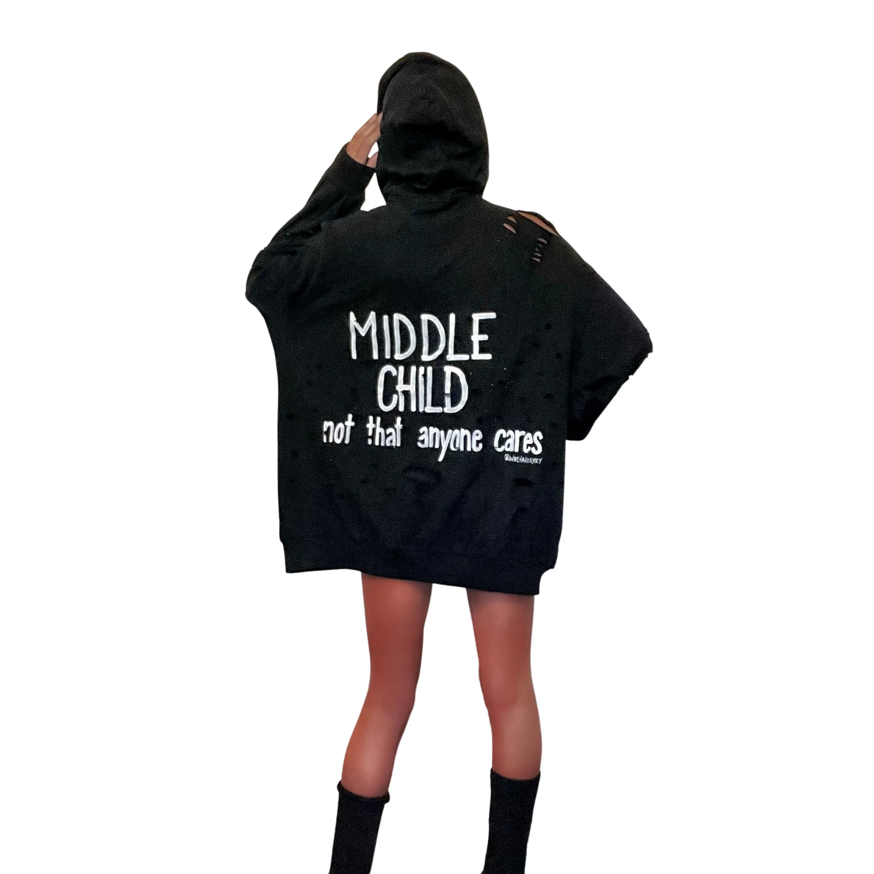 'MIDDLE' PAINTED HOODIE