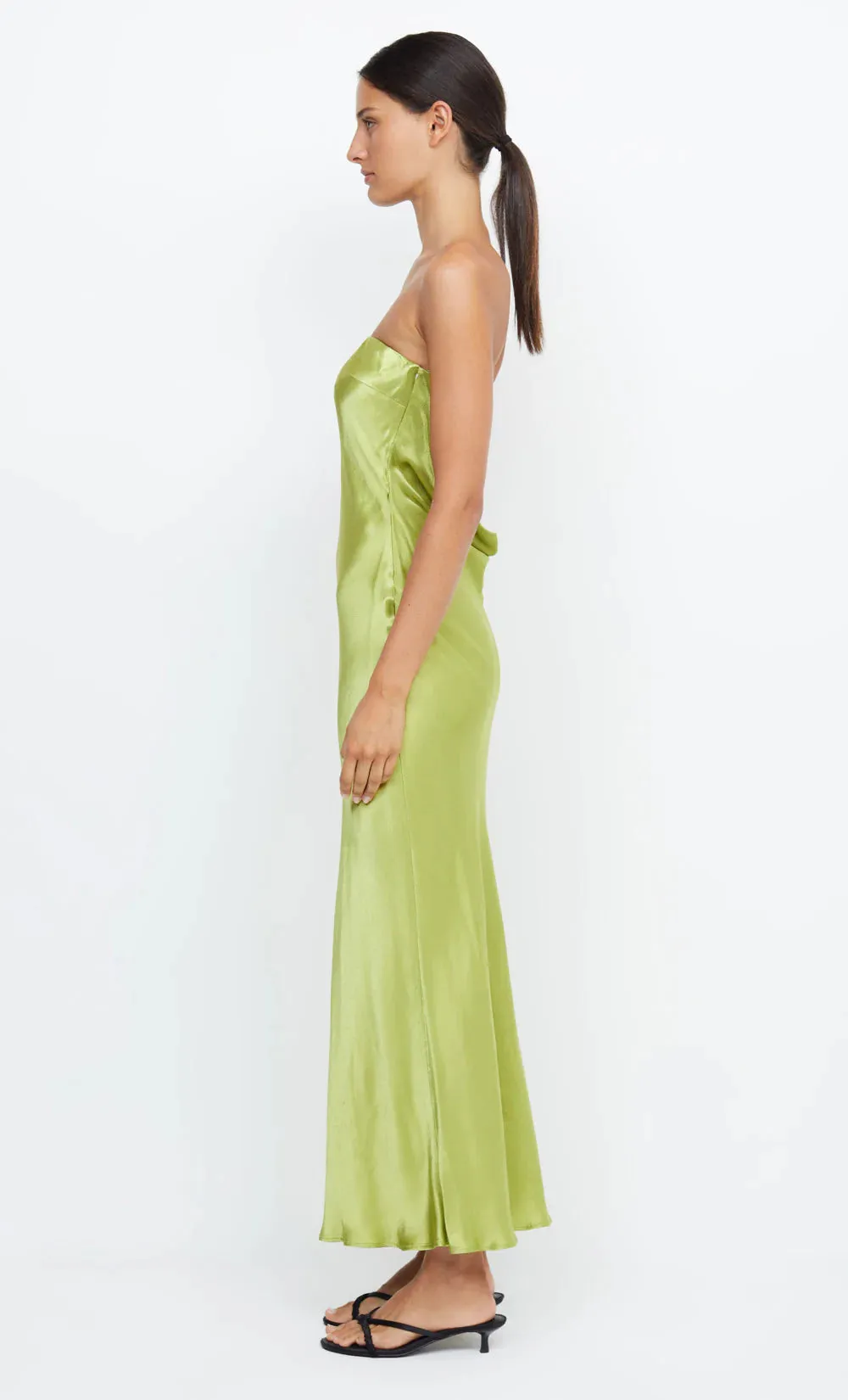 Moon Dance Strapless Dress - Chartreuse Green