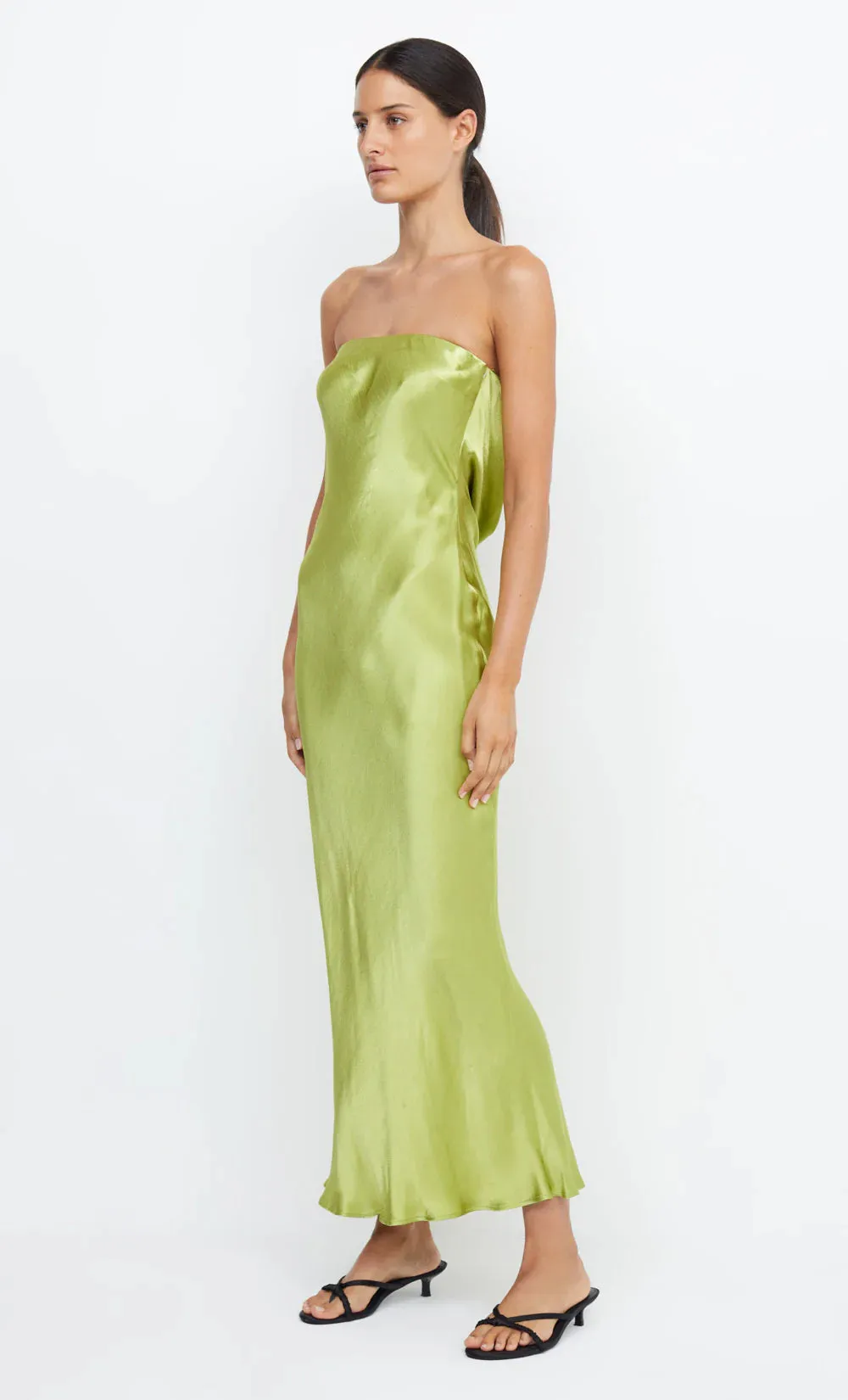 Moon Dance Strapless Dress - Chartreuse Green