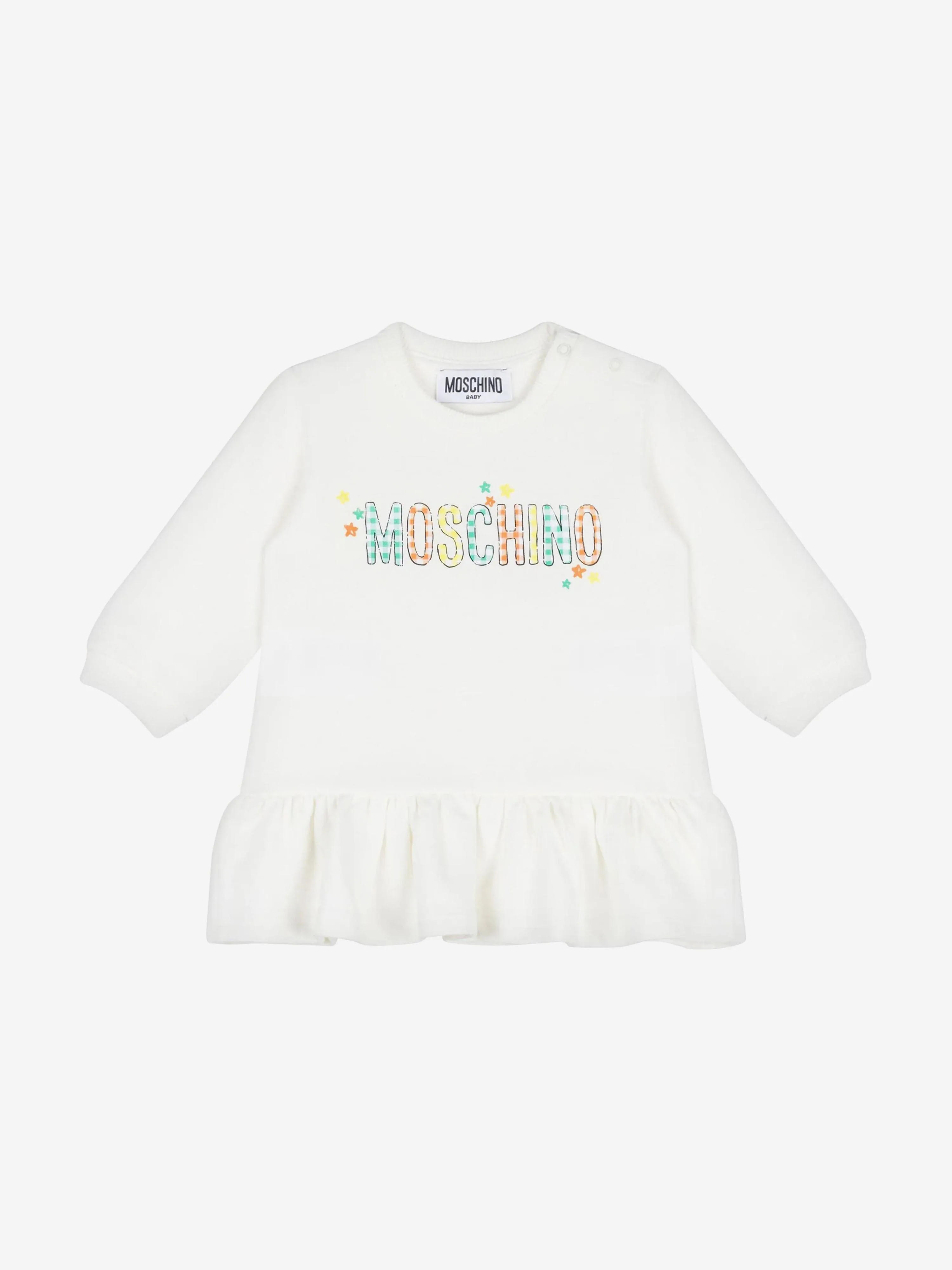 Moschino Baby Girls Logo Sweater Dress in Ivory