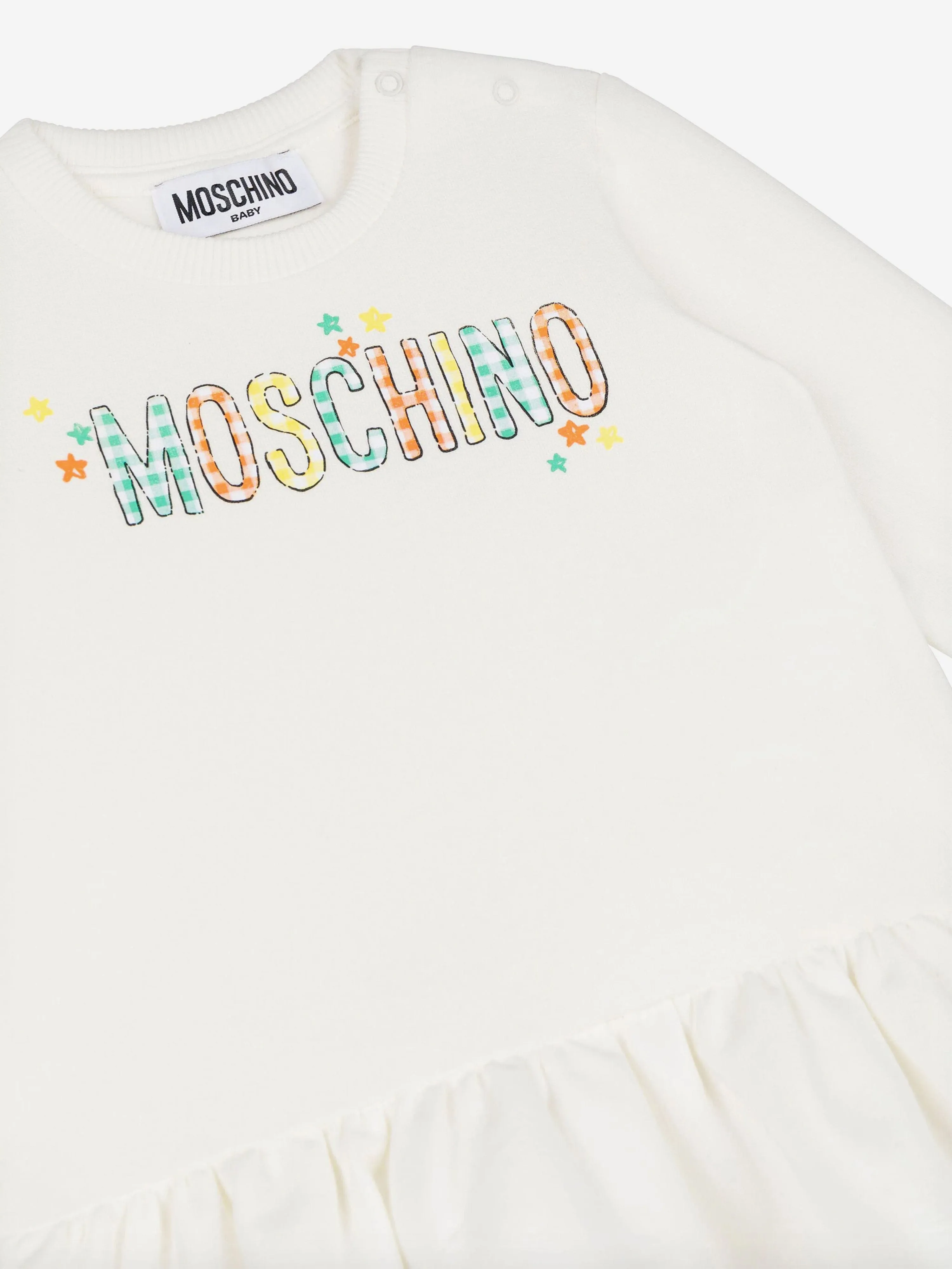 Moschino Baby Girls Logo Sweater Dress in Ivory