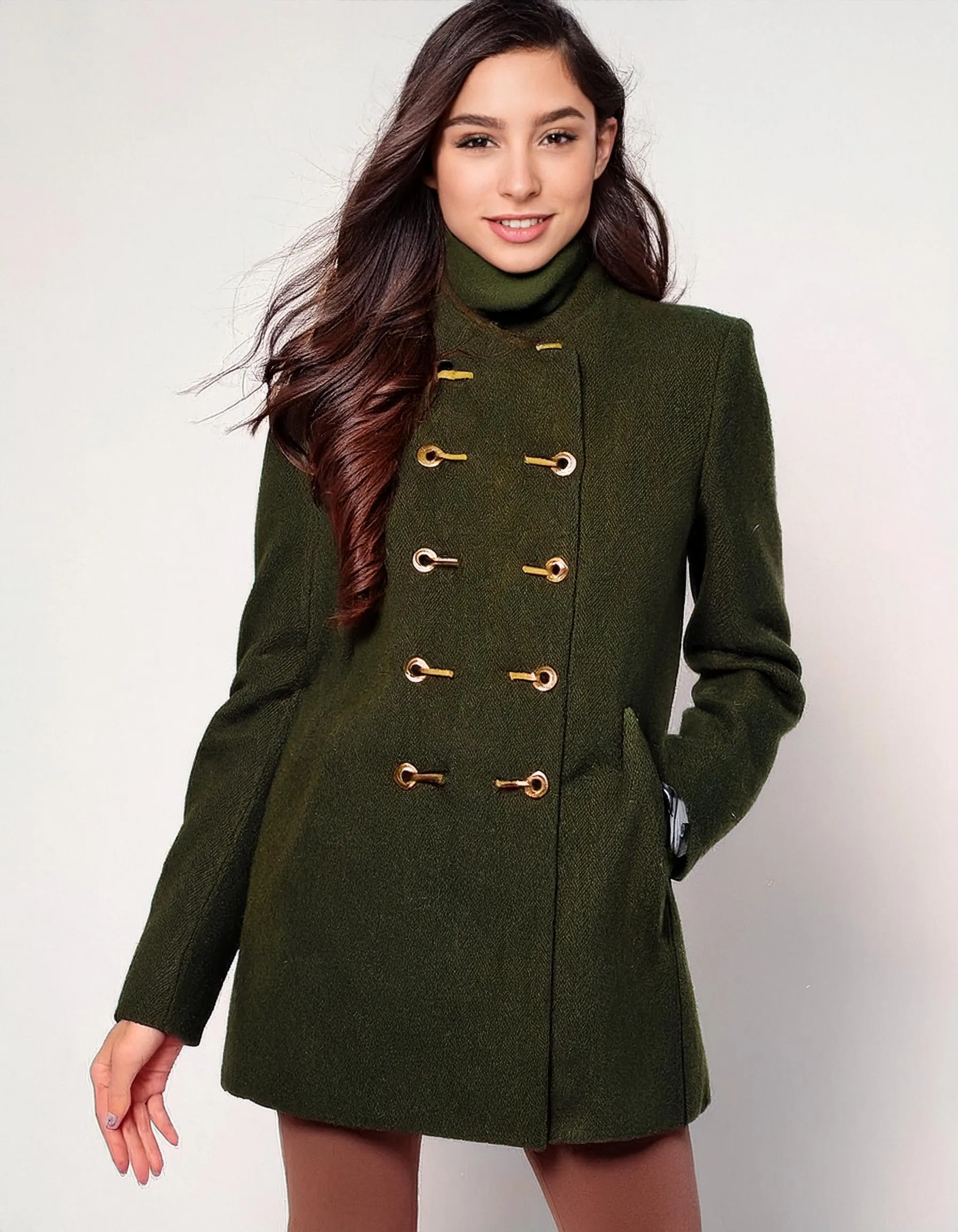 Moss Green Majesty Peacoat