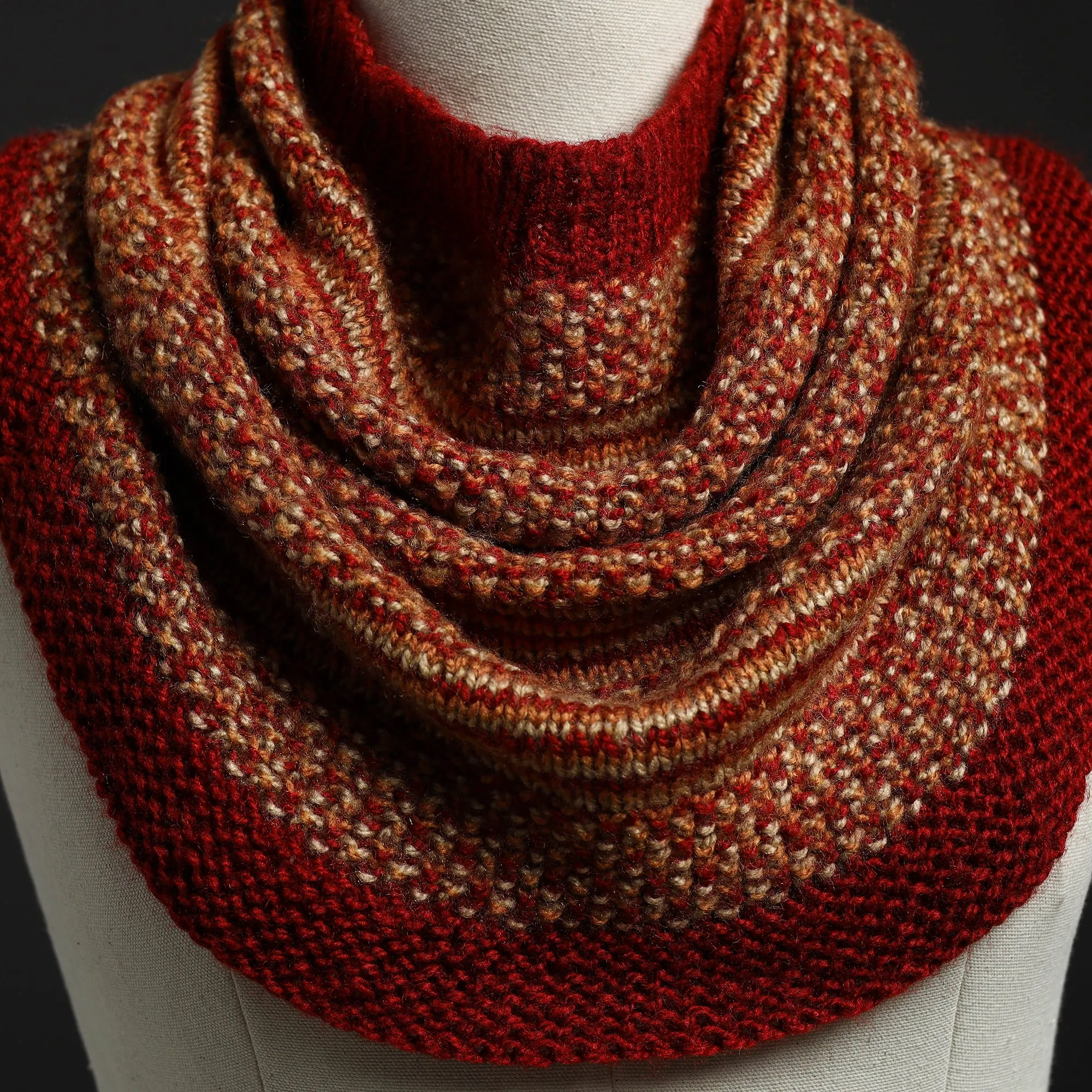 Multicolor - Kumaun Hand Knitted Woolen Cowl 100