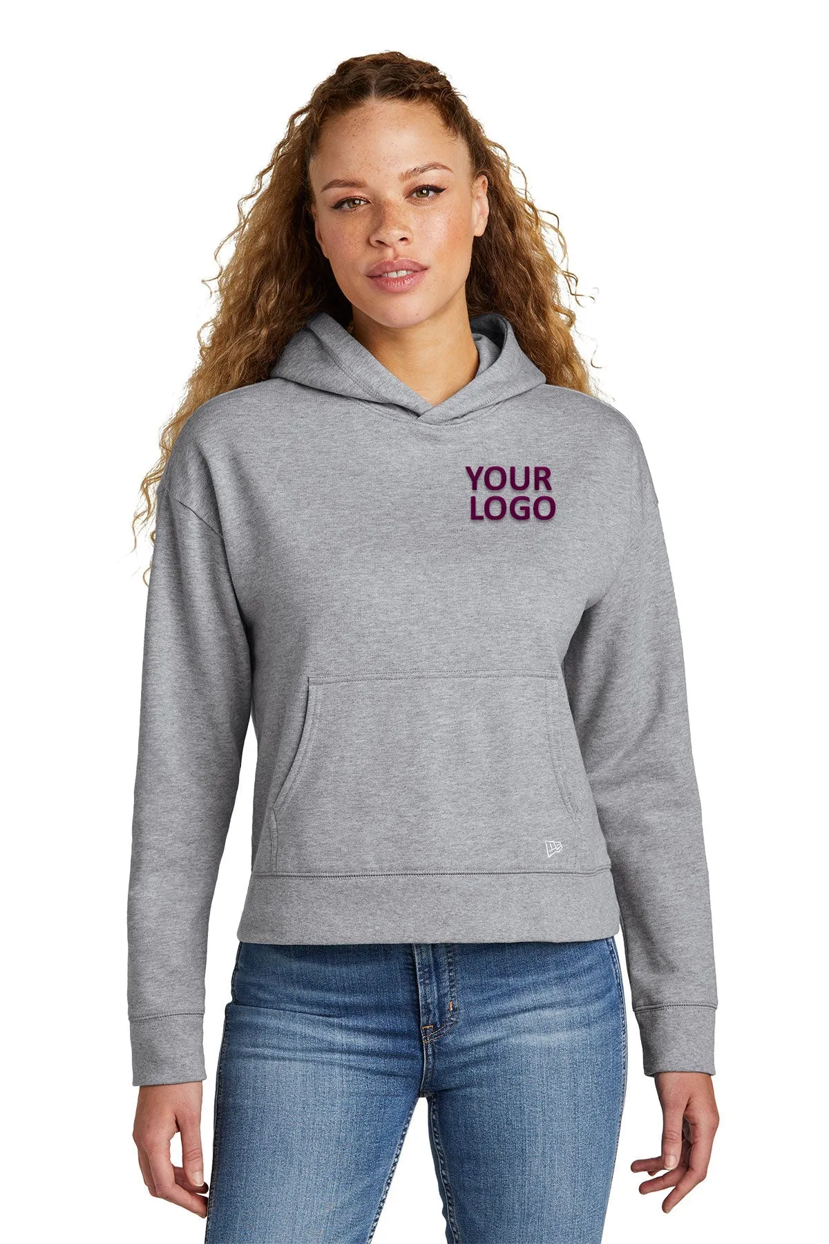 New Era Ladies Comeback Fleece Customized Hoodies, Athletic Heather