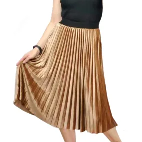 New Winter Autumn High Waist Skirt Skinny Female Velvet Skirt Long Pleated Skirts Women Korean Ladies Harajuku Vintage Skirt