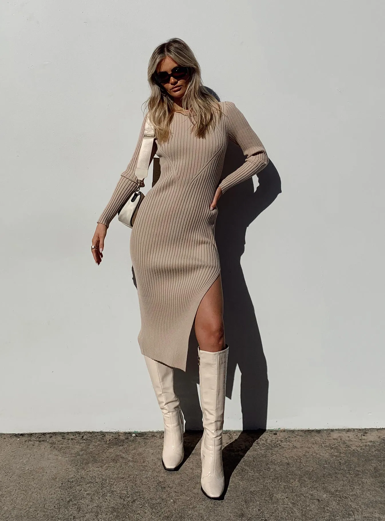 Nicky Midi Dress Beige