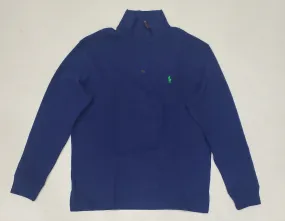 Nwt Polo Ralph Lauren Blue w/Green  Horse Half-Zip Sweater