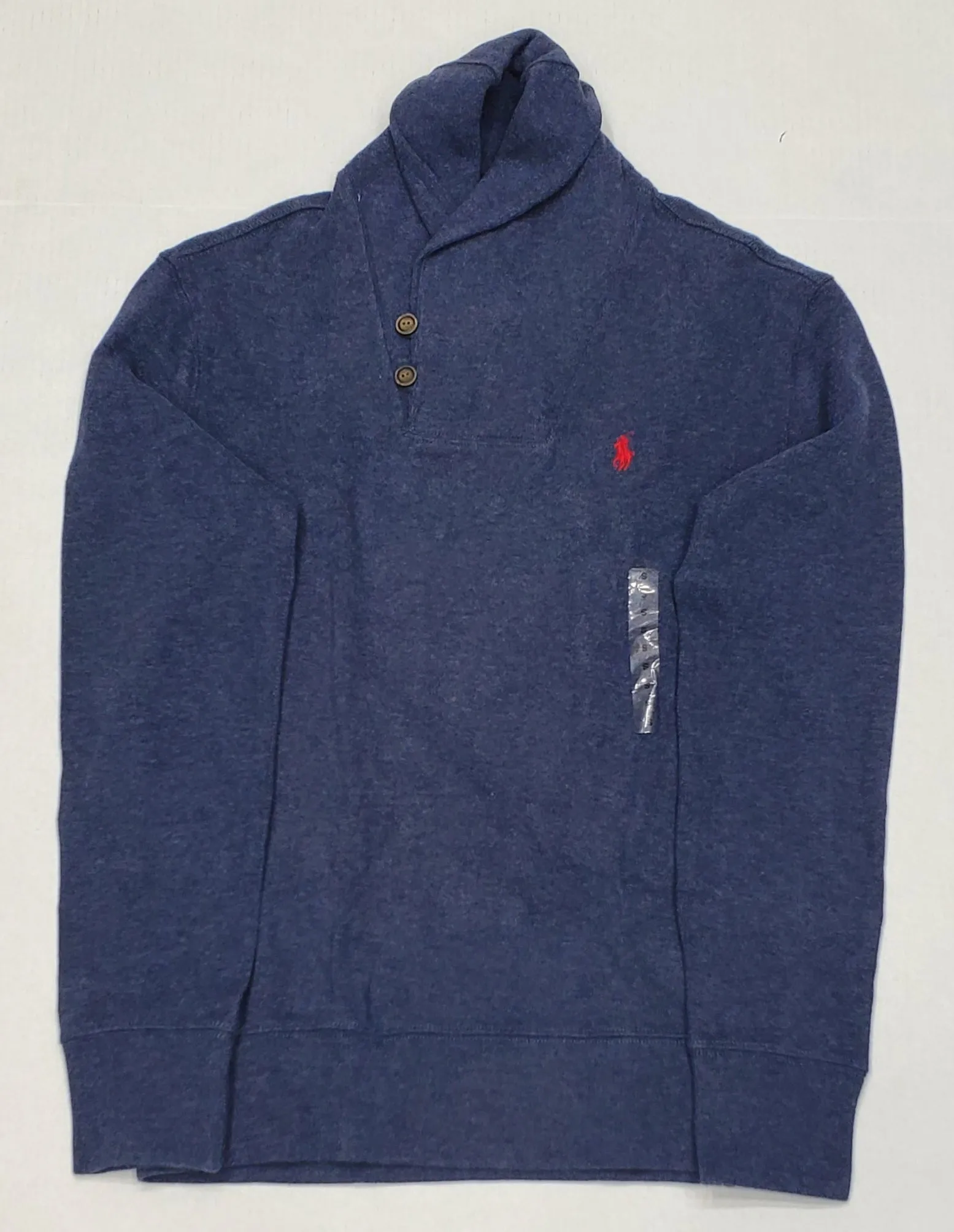 Nwt Polo Ralph Lauren Blue w/Red Horse Shawl Neck Sweater