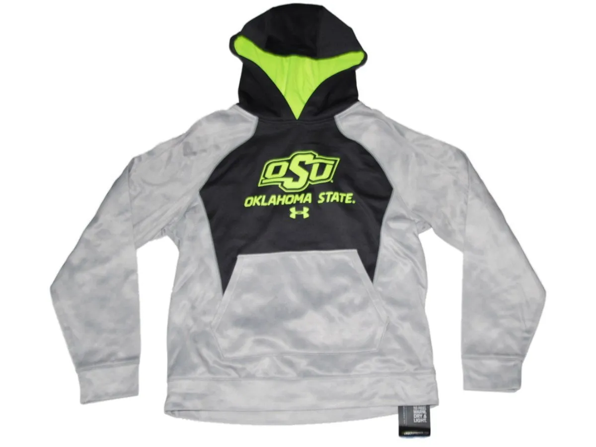 Oklahoma State Cowboys Under Armour Youth Gray Pullover Hoodie Sweatshirt (M)