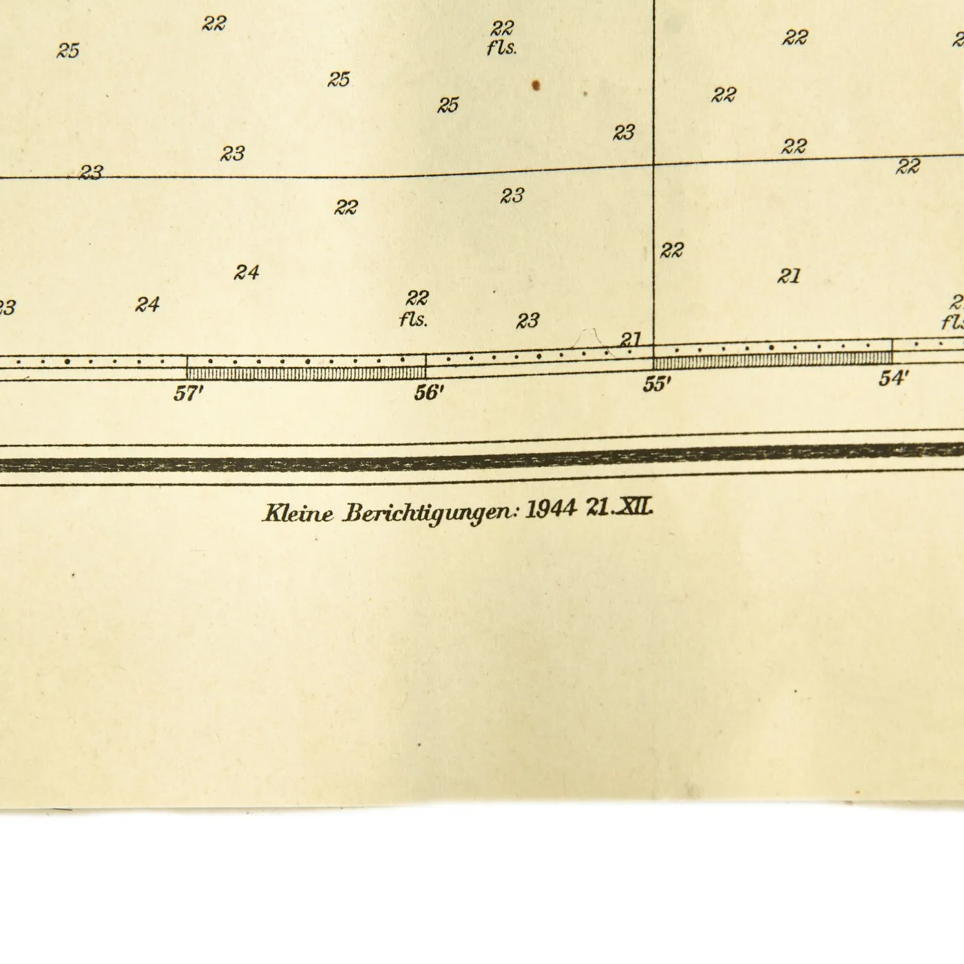 Original German WWII 1944 Kriegsmarine U-Boat Map Northern Coast Channel of France Granville to Portbail