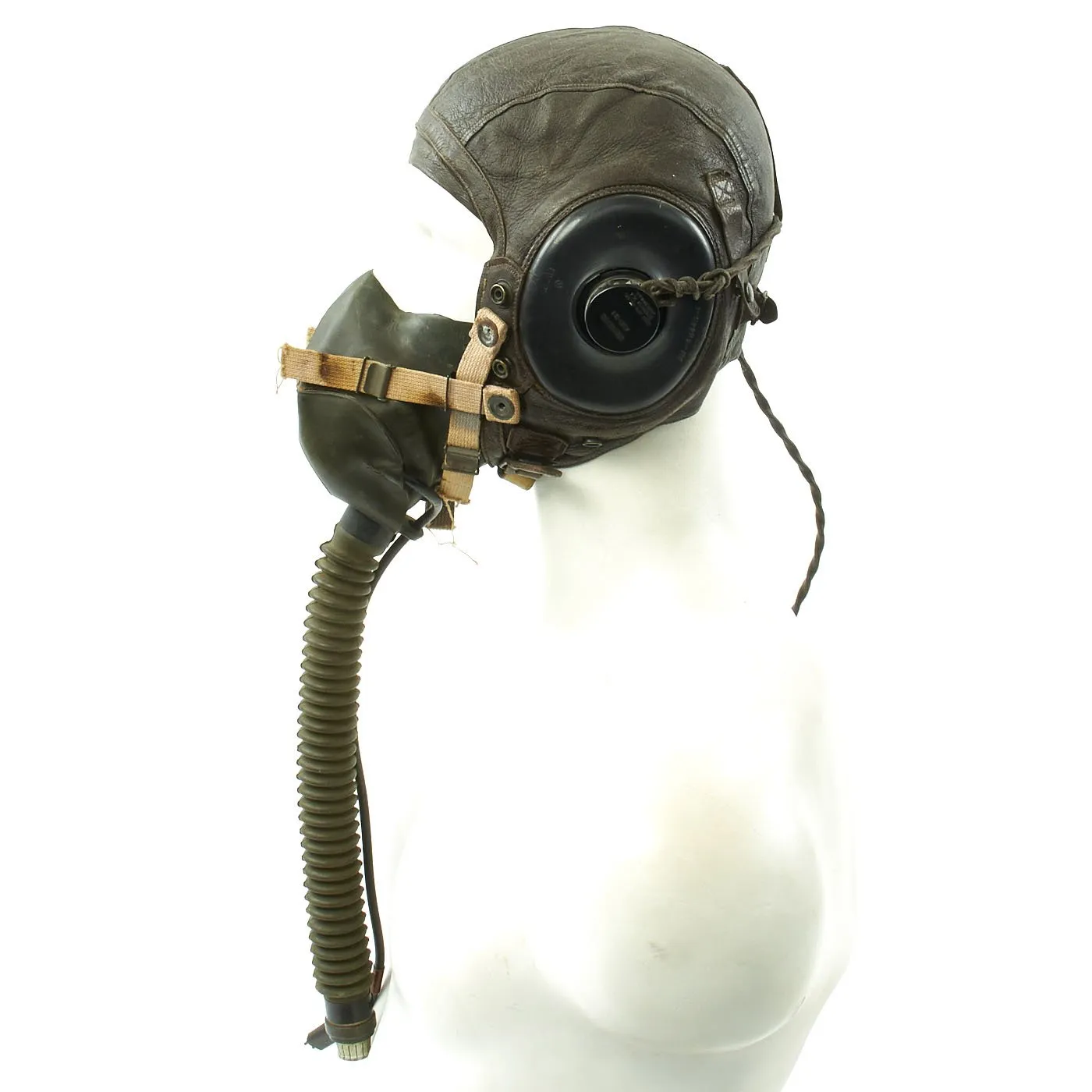 Original U.S. WWII Army Air Forces Aviator A-11 Flight Helmet Set - A-14 Mask, ANB-H-1 Earphones, B-7 Goggles