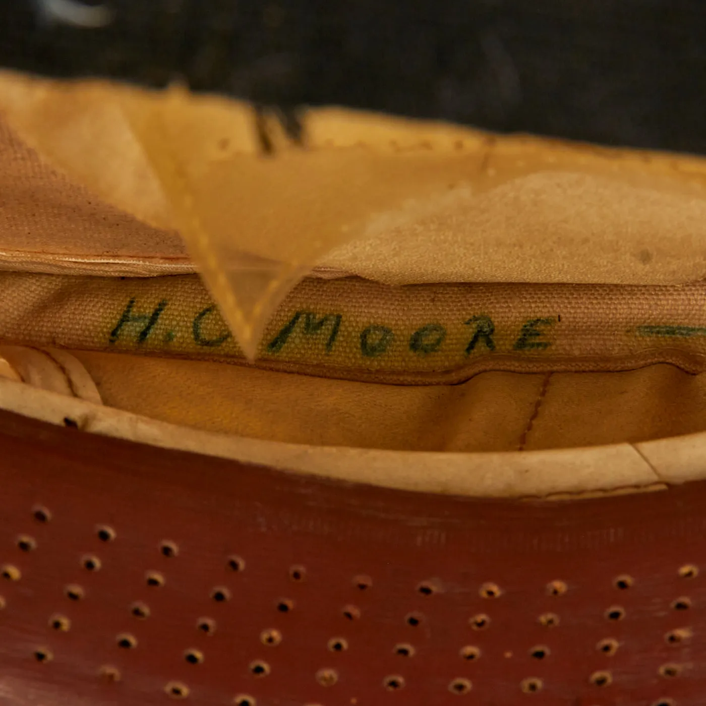 Original U.S. WWII US Coast Guard Admiral Visor Named to H.C. Moore Commander of USCGC Argo