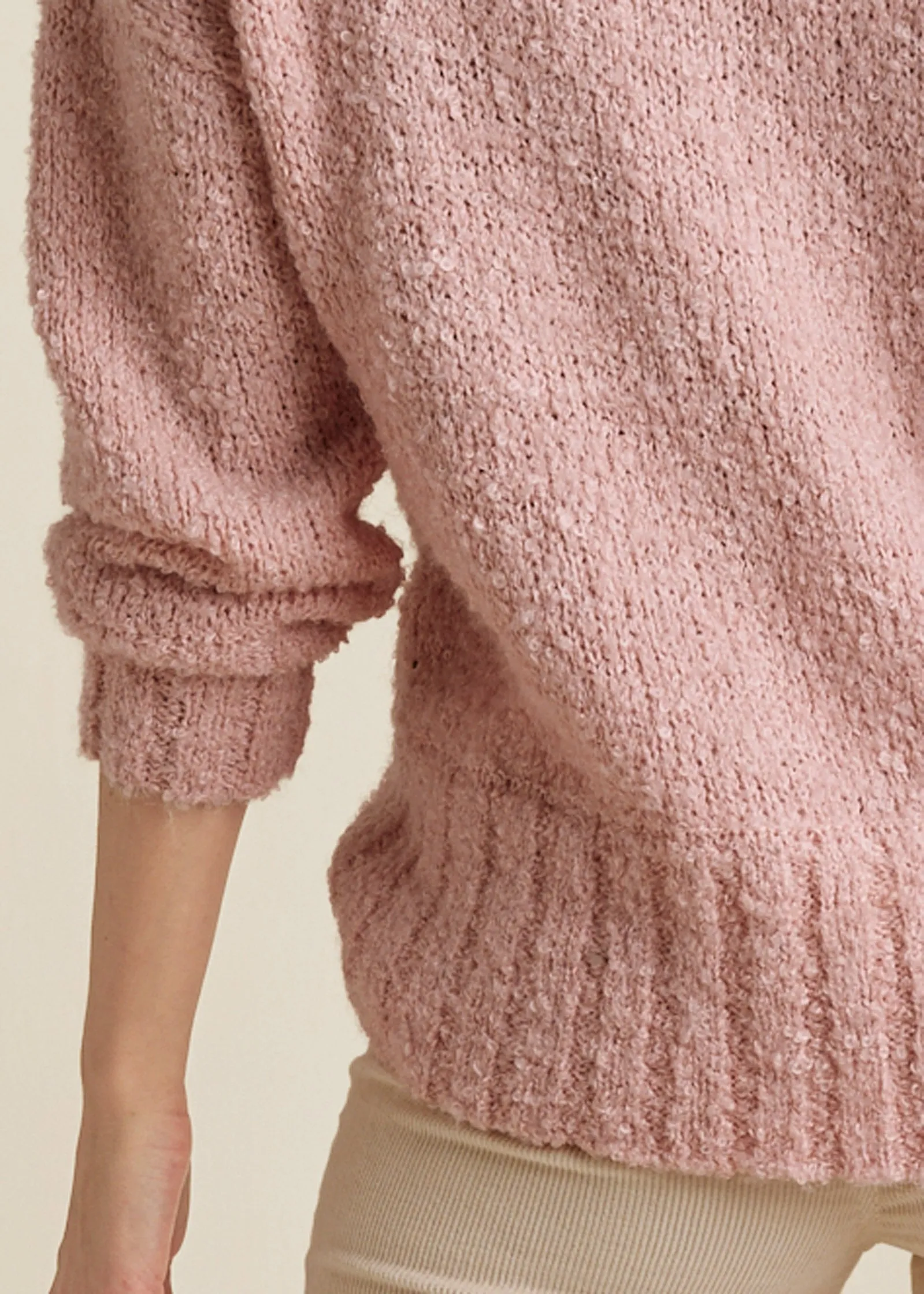 Oversize Turtleneck Sweater - Pink