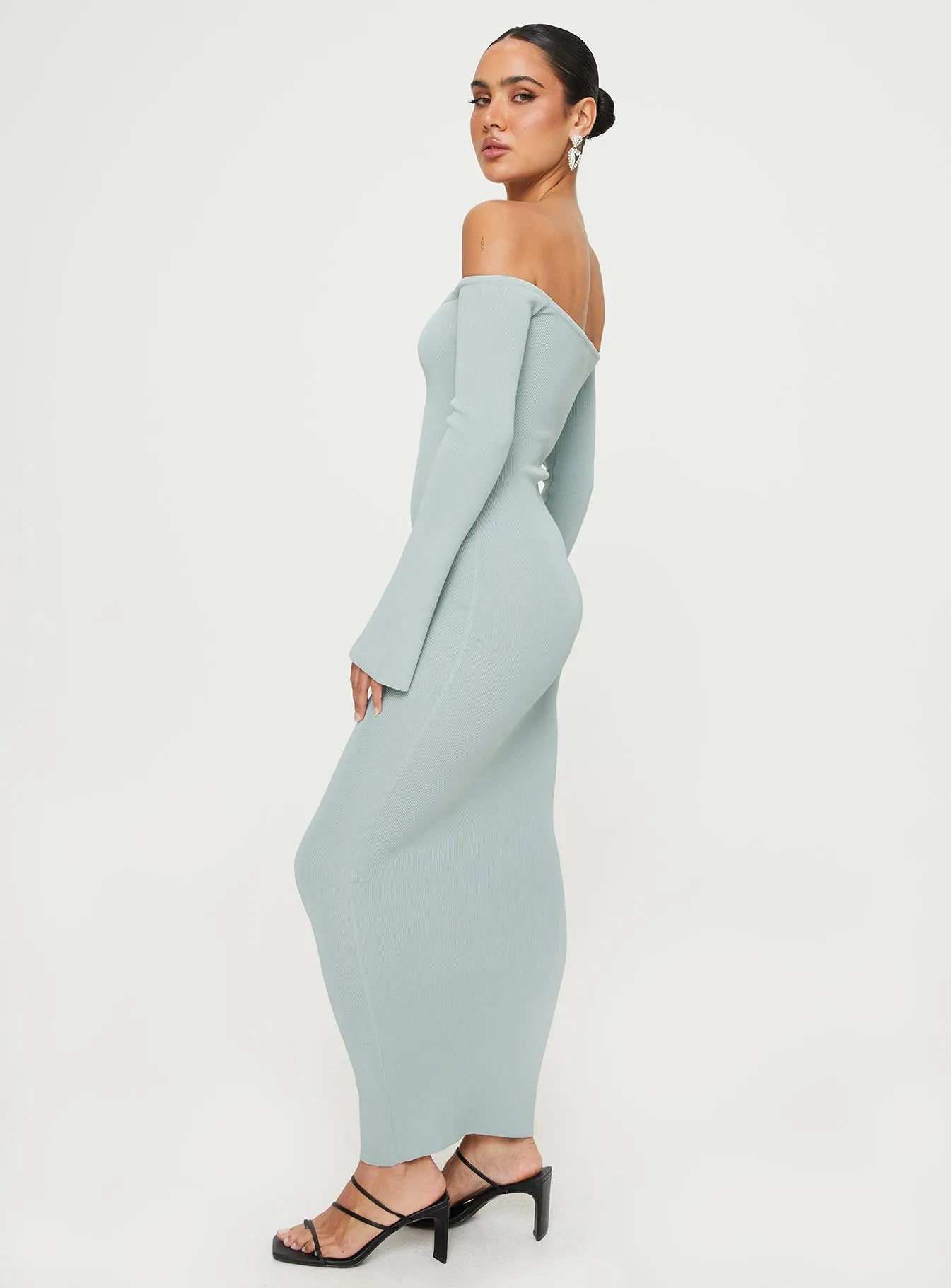 Parisa Off The Shoulder Maxi Dress Grey Marle