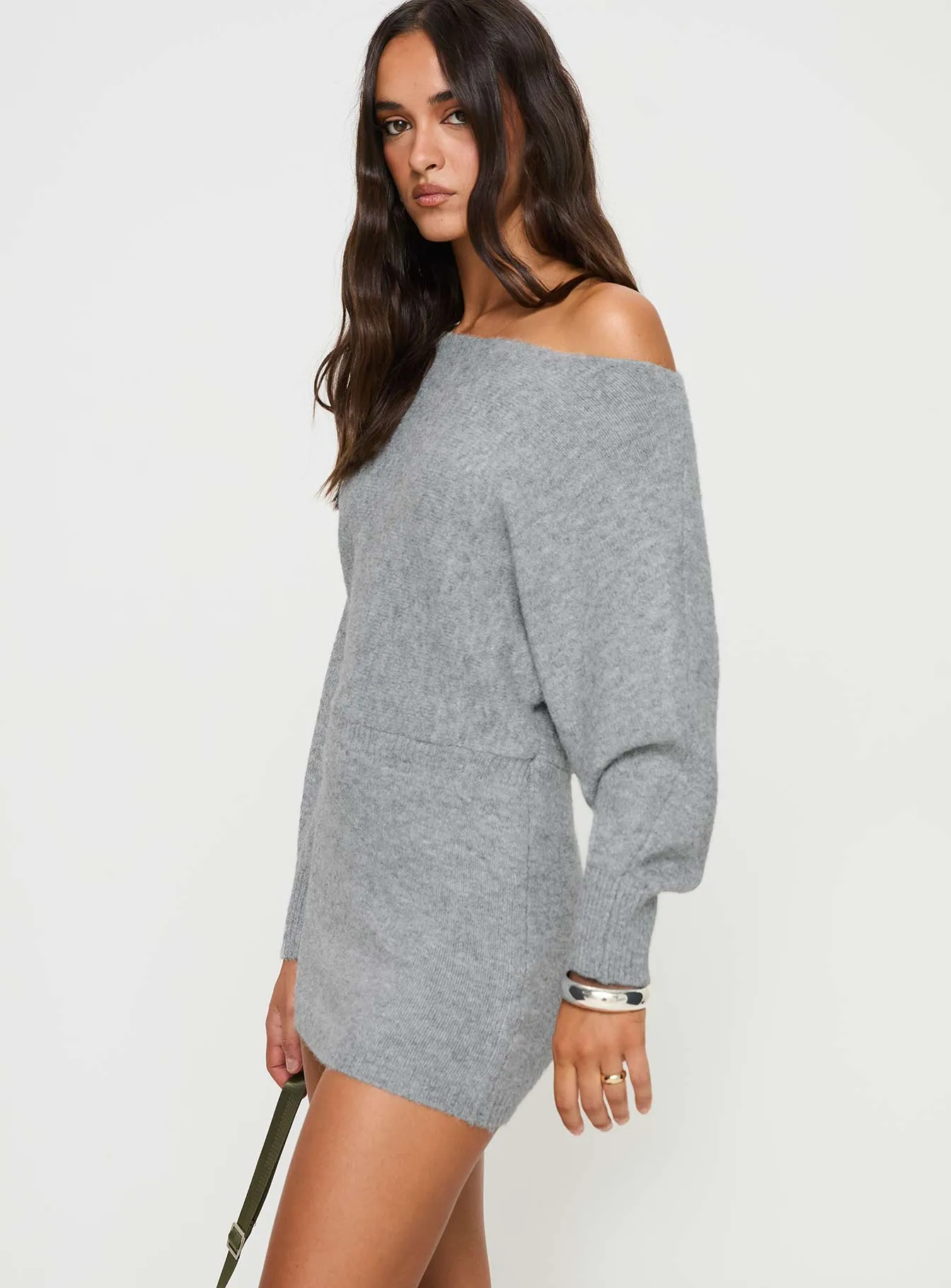 Peregrine Cold Shoulder Mini Dress Grey