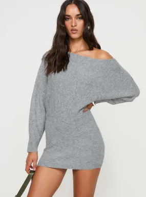 Peregrine Cold Shoulder Mini Dress Grey