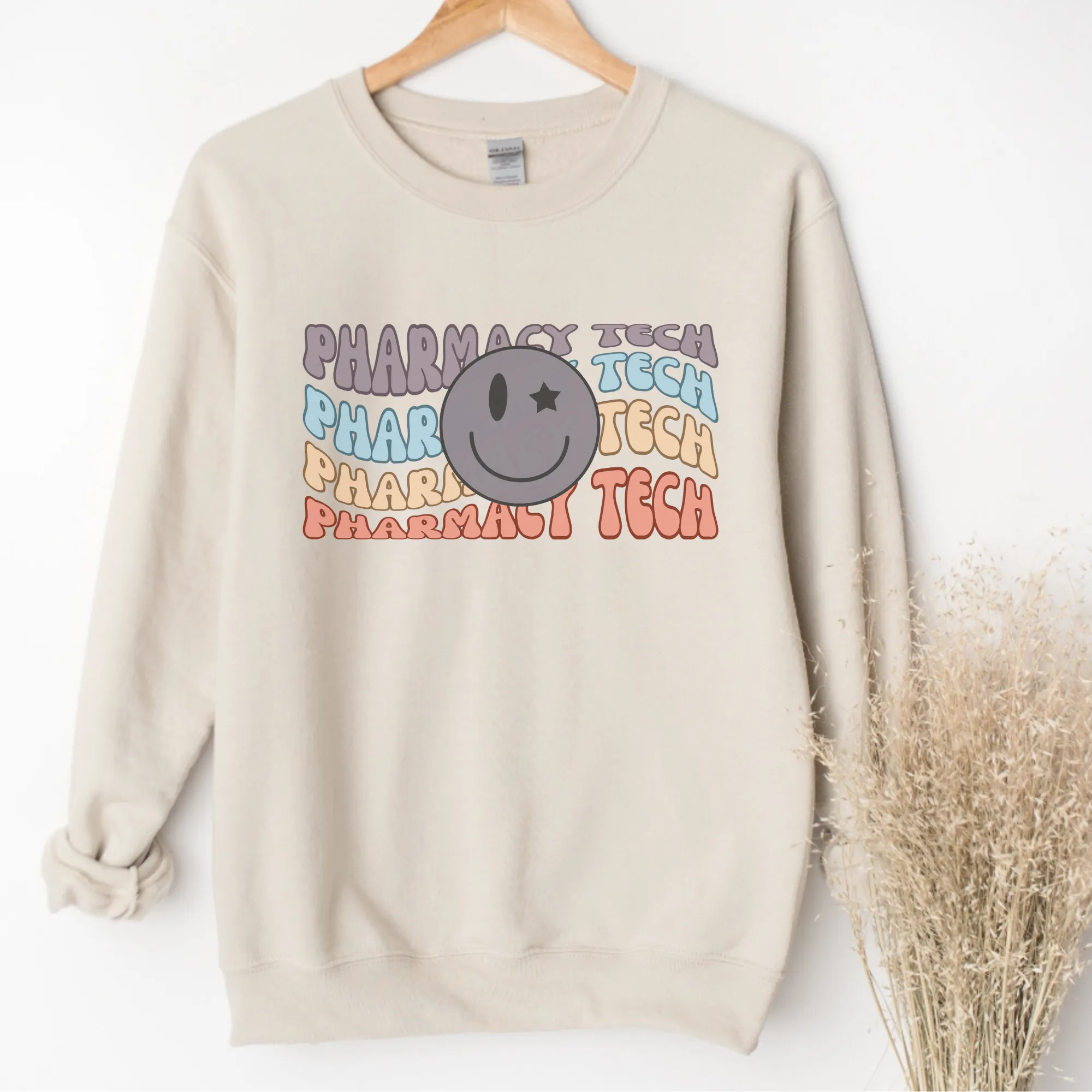 Pharmacy Tech Crewneck Sweatshirt Retro