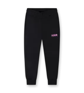 Pink Circles Logo Sweatpants Black