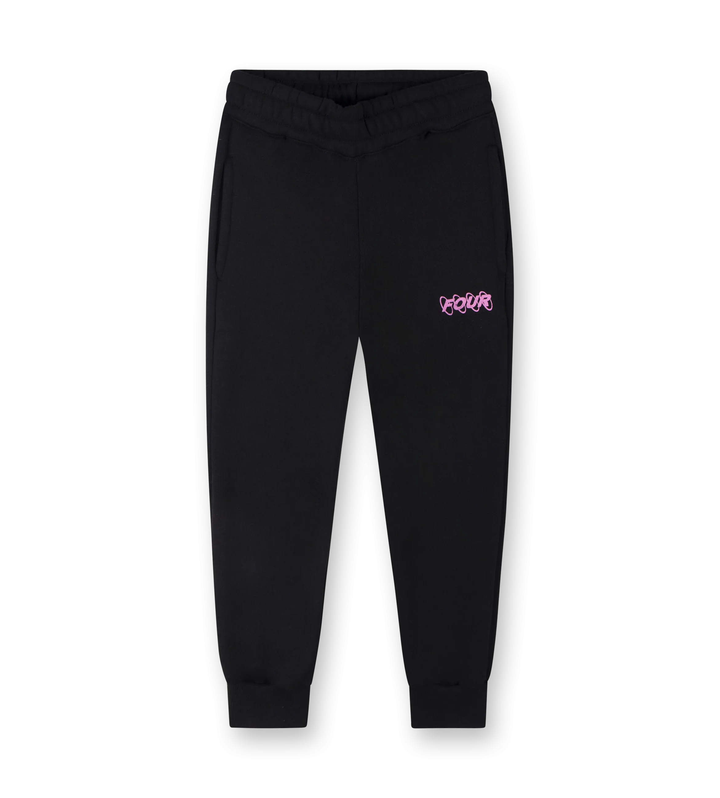 Pink Circles Logo Sweatpants Black