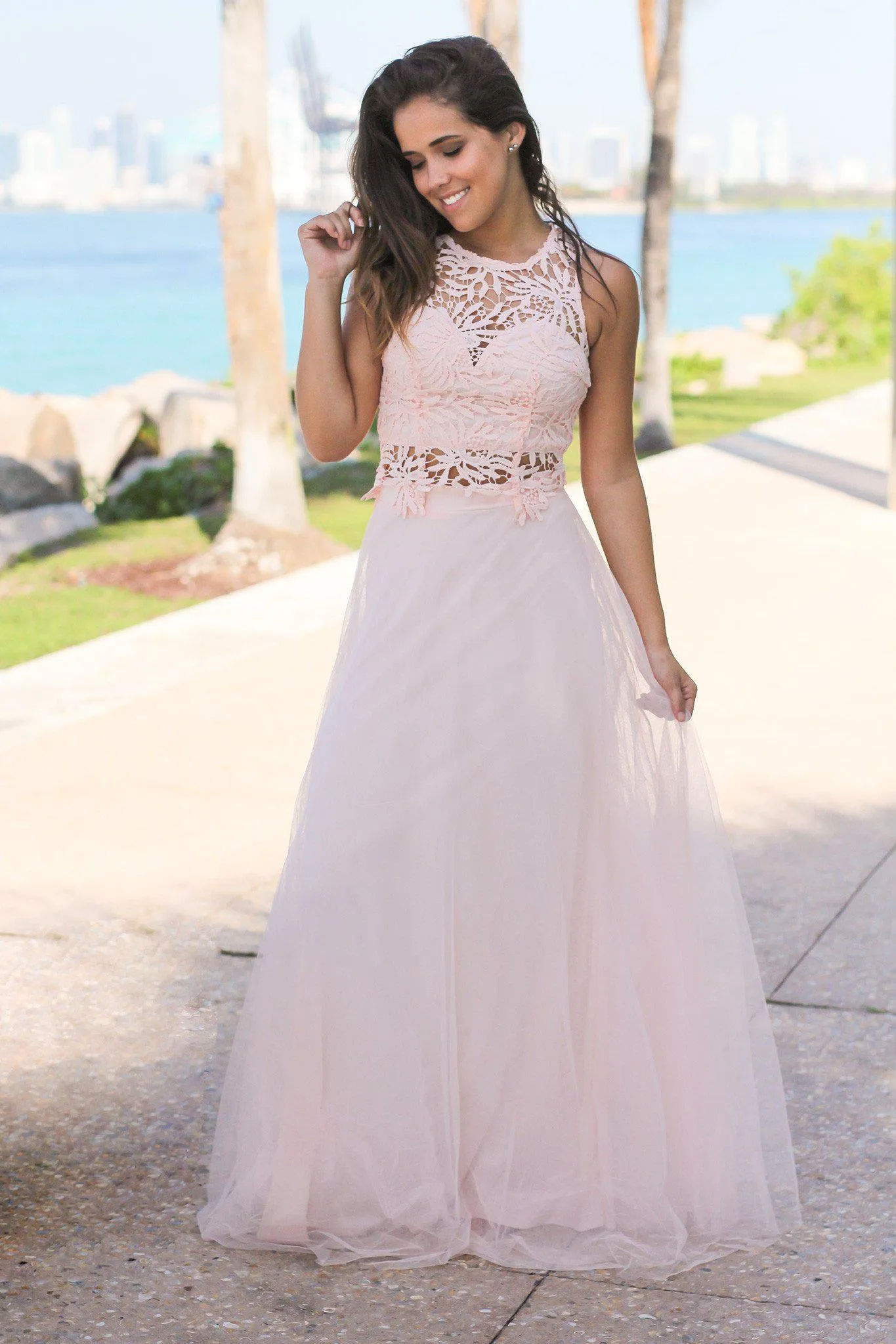 Pink Tulle Two Piece Set