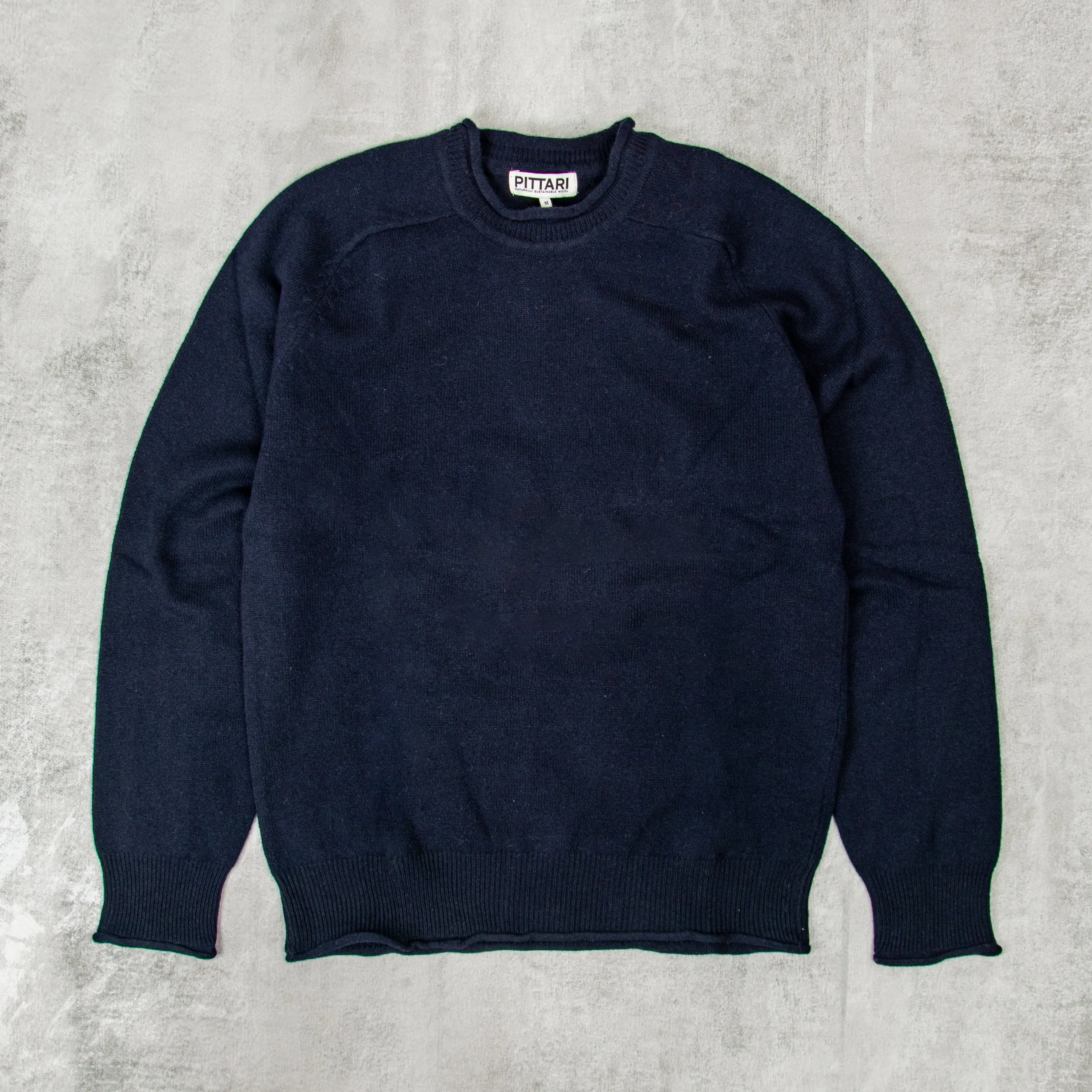 Pittari Usk Wool Fine Knit Sweater - Navy