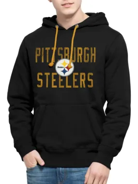 Pittsburgh Steelers 47 Brand Black Cross-Check Pullover Hoodie Sweatshirt