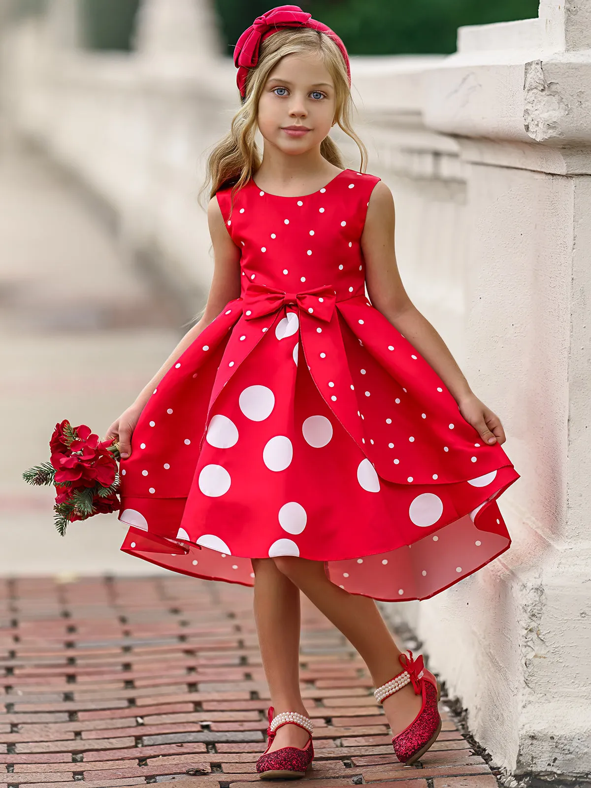 Polka Dot Divine Hi-Lo Holiday Dress