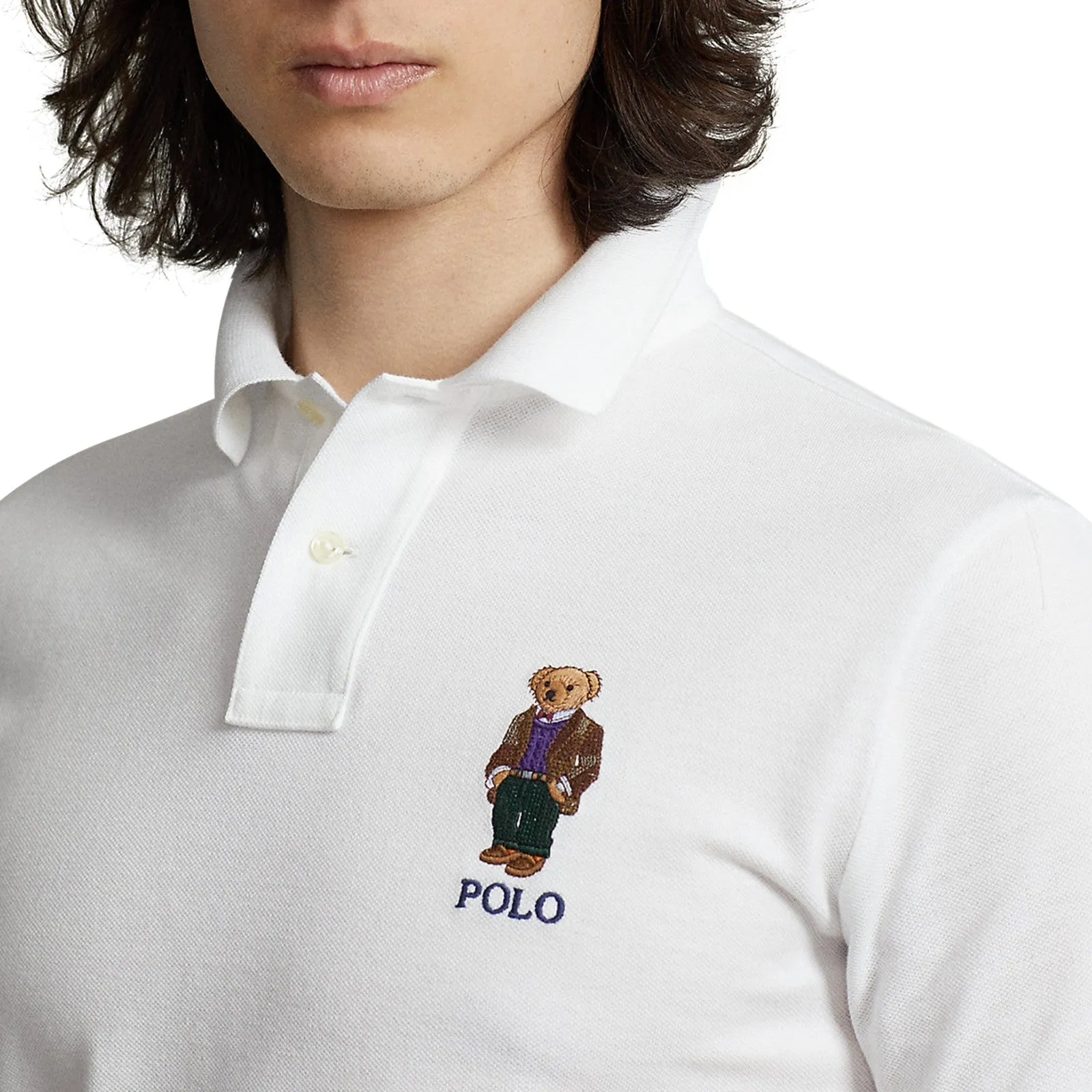 Polo Ralph Lauren Custom Slim Fit Men's (White) Polo Bear Polo Shirt 710853312021