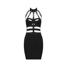 Pre Order:  Sexy Hollow Out Halter Neck Bandage Dress