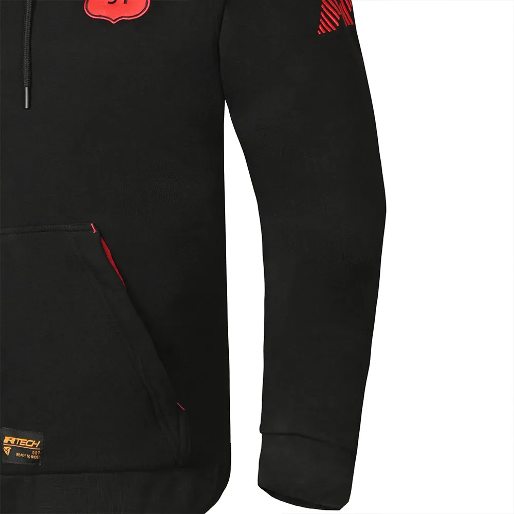 R-TECH Route 91 Motorbike Touring Hoodie Black Red