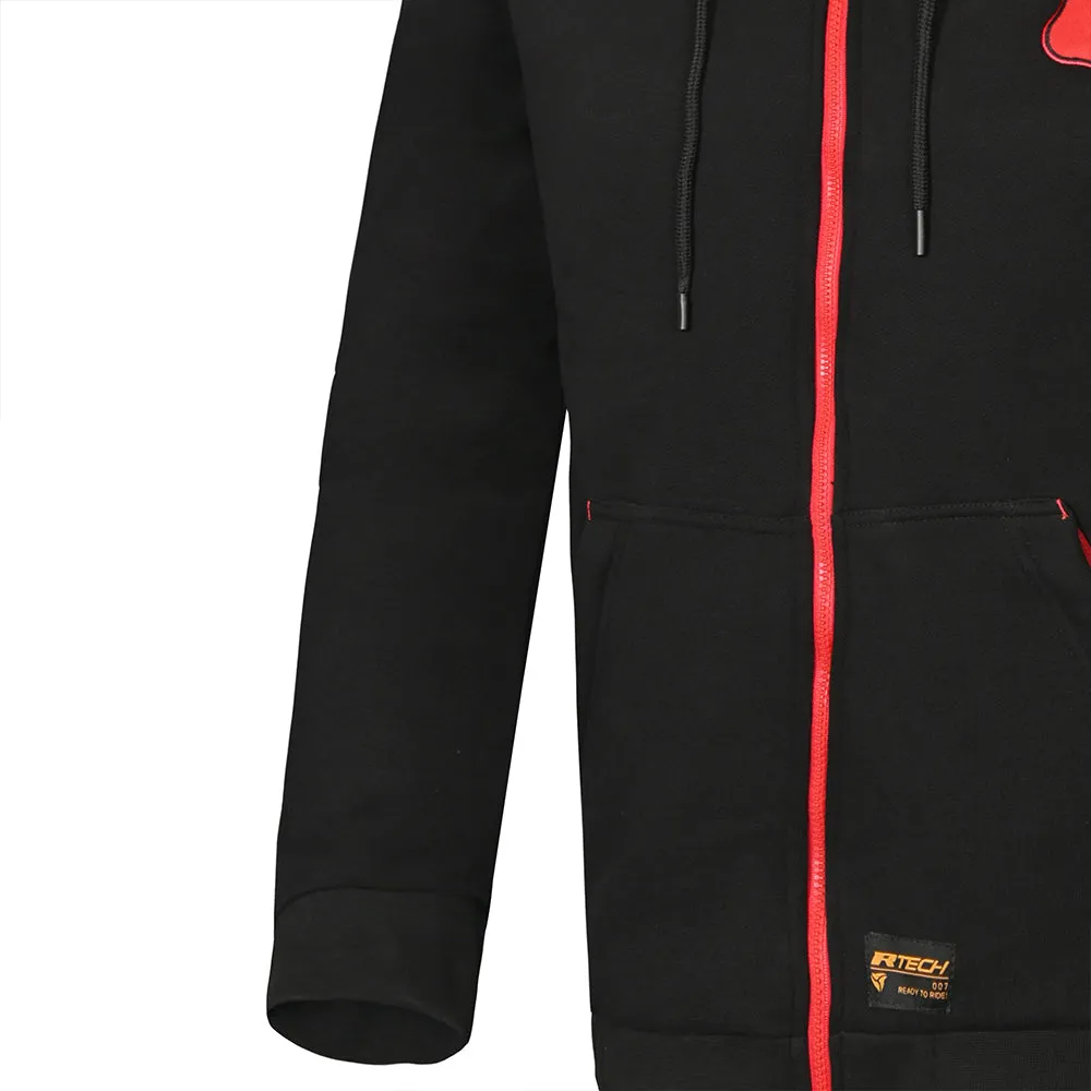 R-TECH Route 91 Motorbike Touring Hoodie Black Red