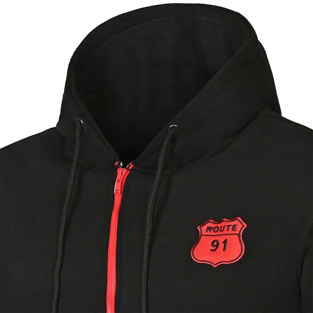 R-TECH Route 91 Motorbike Touring Hoodie Black Red