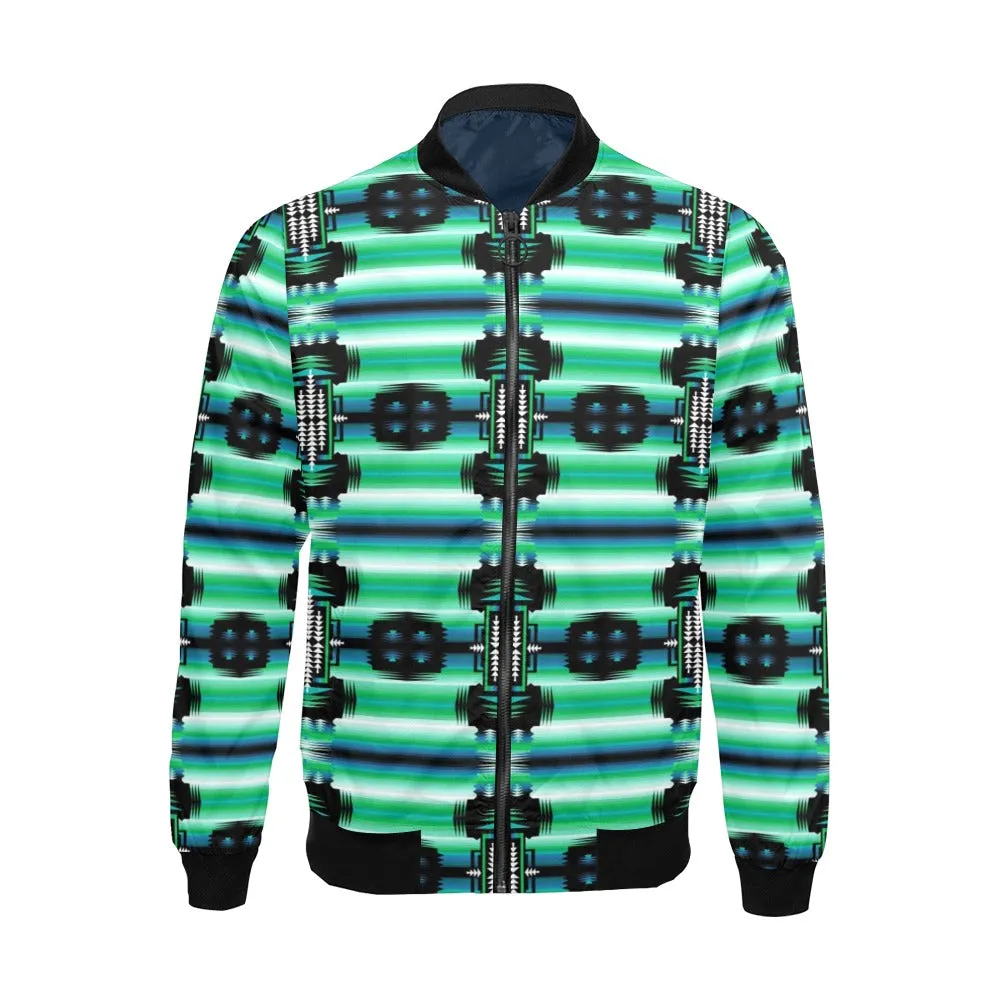 Rainy Skies Sage Secret Garden Bomber Jacket for Men