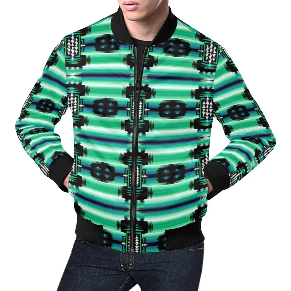 Rainy Skies Sage Secret Garden Bomber Jacket for Men