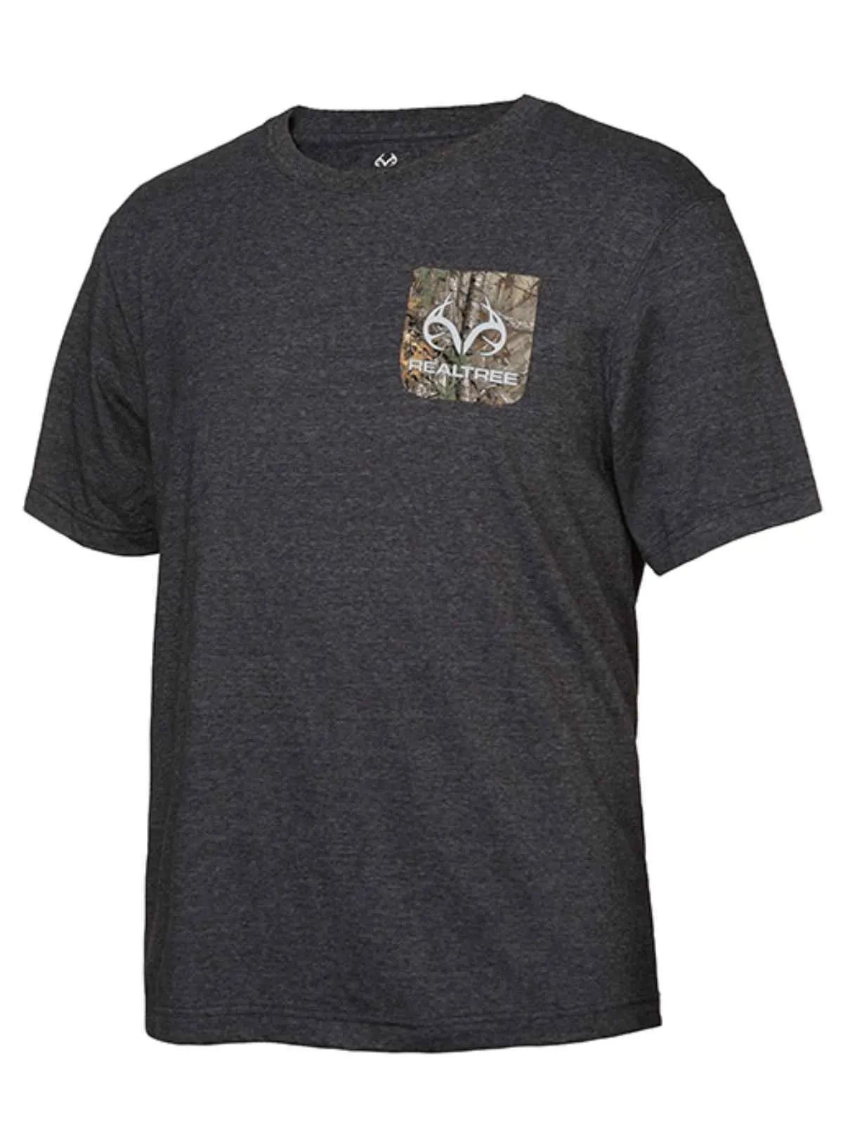 Realtree Camouflage Dark Gray "Family Friends & the Outdoors" Pocket T-Shirt (L)