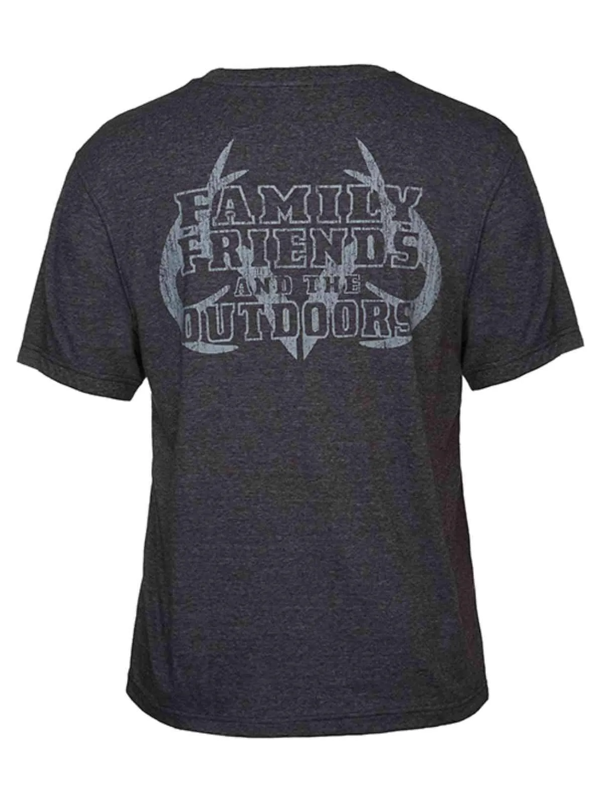 Realtree Camouflage Dark Gray "Family Friends & the Outdoors" Pocket T-Shirt (L)