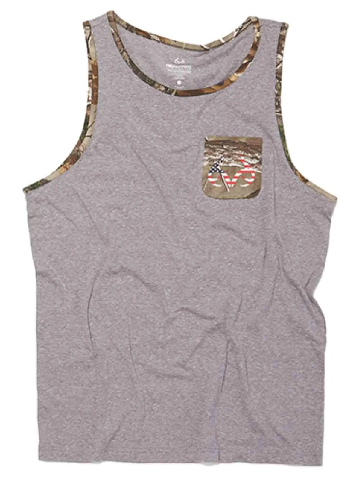 Realtree Camouflage Men's Heather Gray & Camo Revolution Tank Top T-Shirt