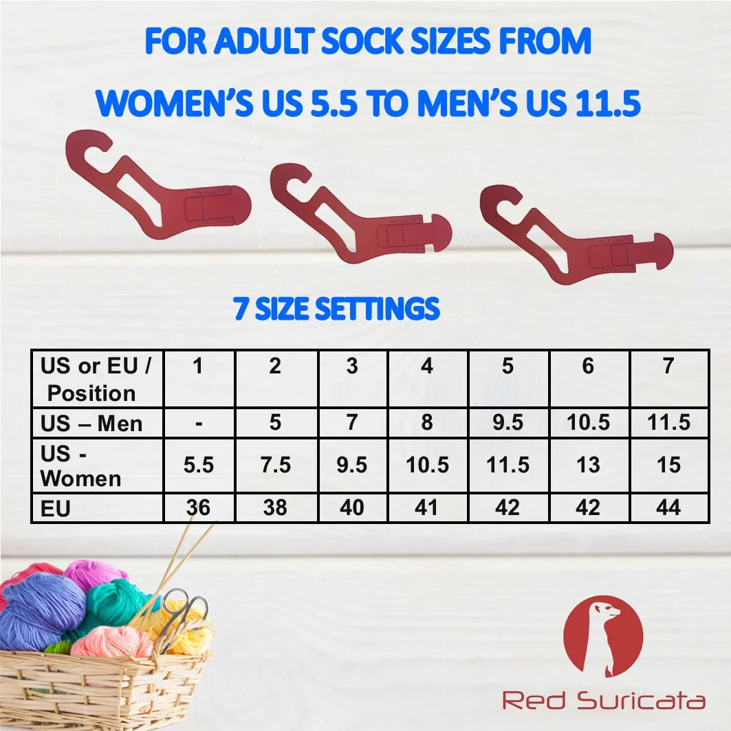 Red Suricata Knit Blocking Bundle – Blocking Mats & Knit Blocking Combs & Adjustable Sock Blockers (CMs Grid)