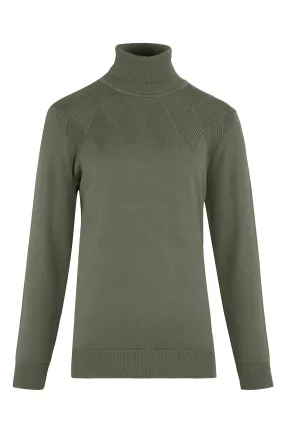 Regular Fit Seagrass Cotton Blend Turtleneck Sweater