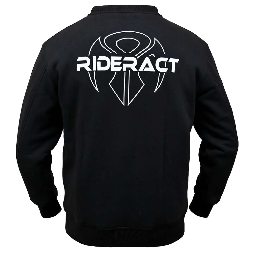 RIDERACT® Motorcycle Sweat Shirt Black Reinforced with Aramid Fiber