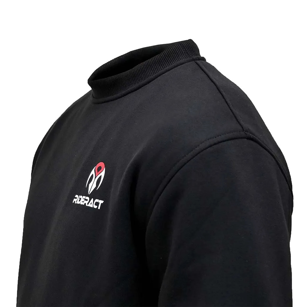 RIDERACT® Motorcycle Sweat Shirt Black Reinforced with Aramid Fiber