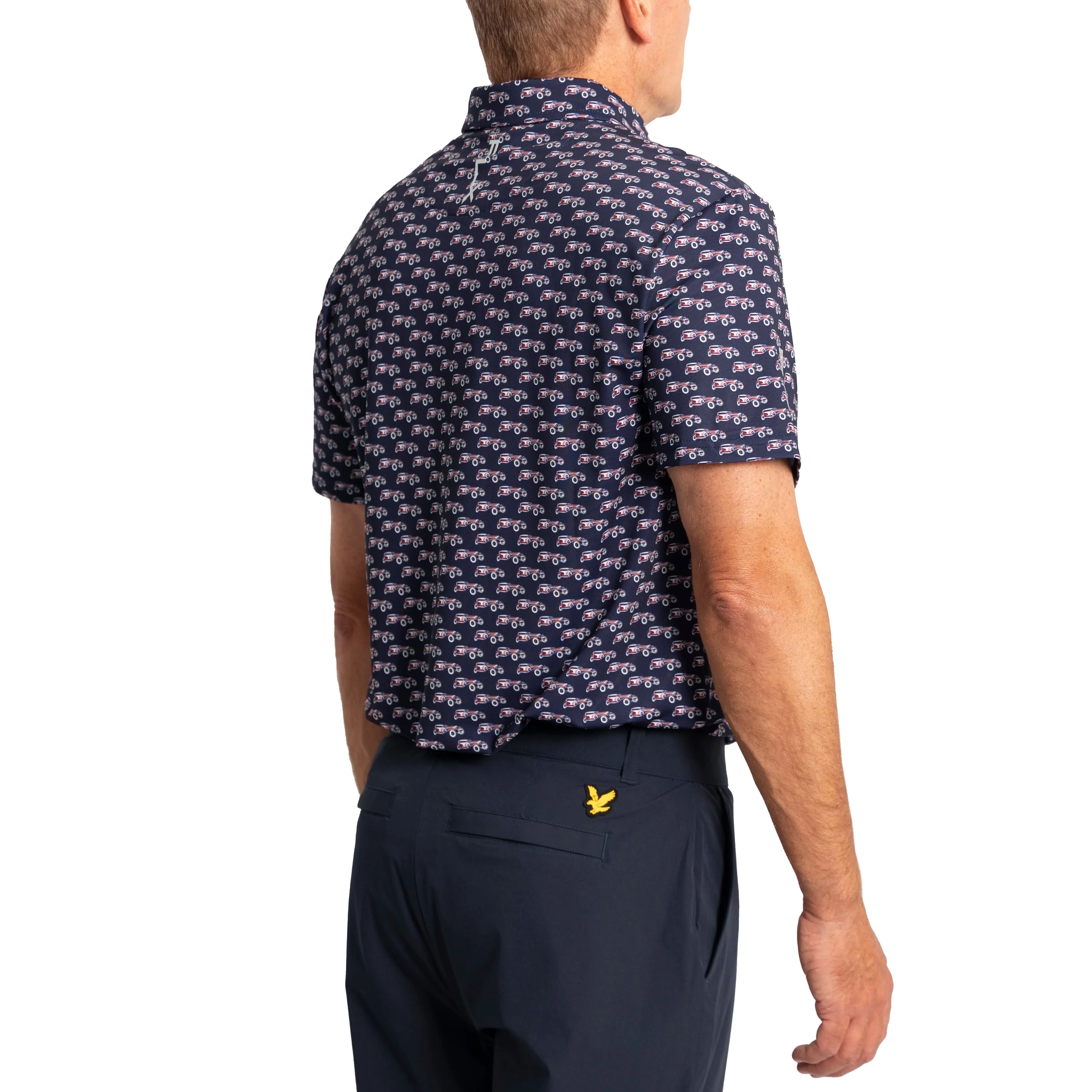 RLX Ralph Lauren Printed Lightweight Airflow Golf Shirt -  French Navy Speedster