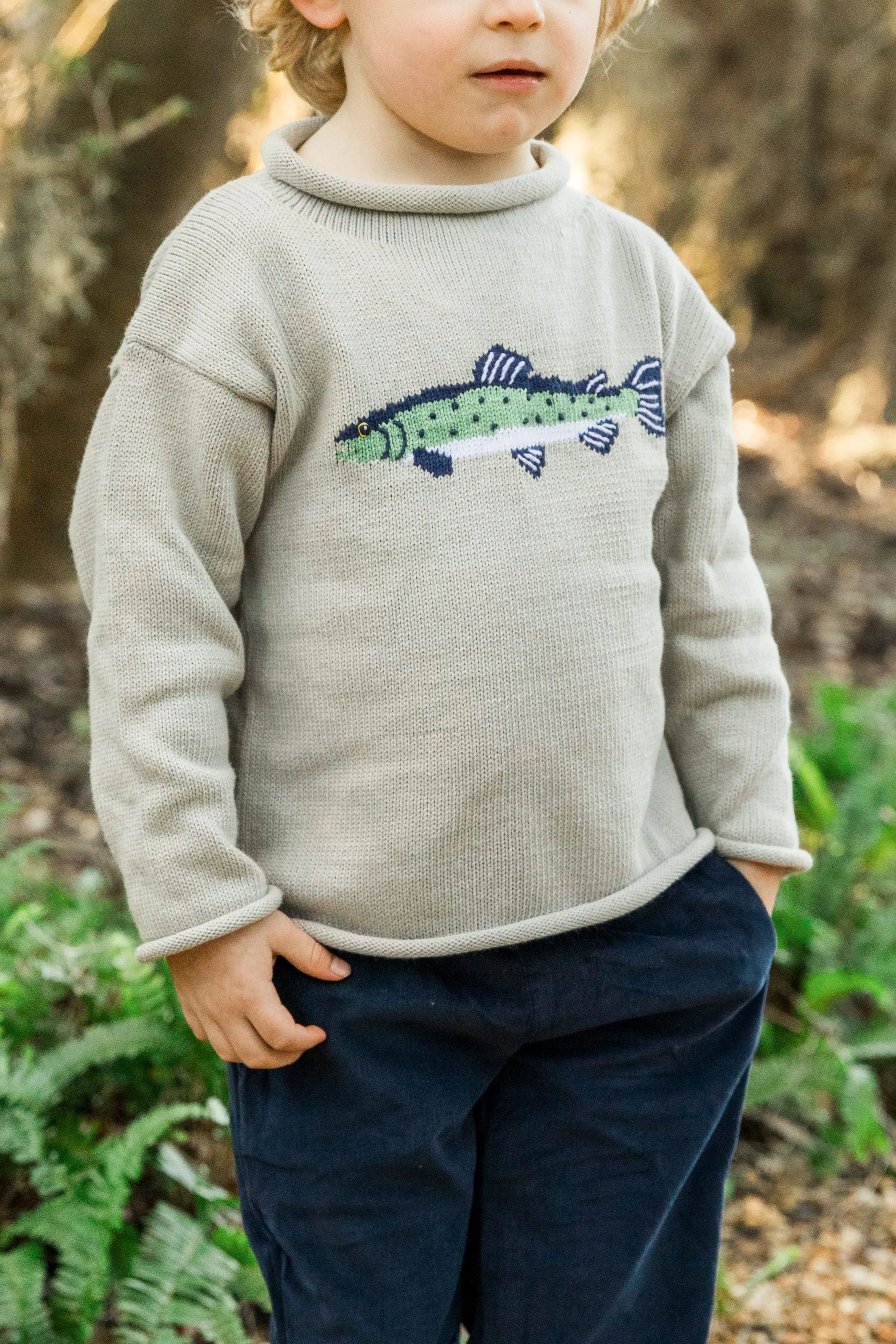 Roll Neck Sweater-Trout On Stone