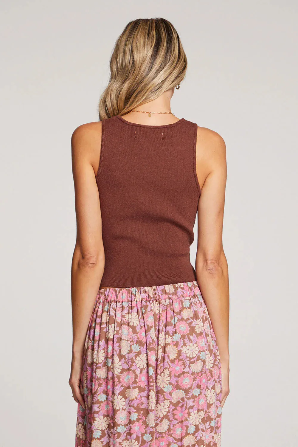 SAL Khloe Sweater Tank in Pecan