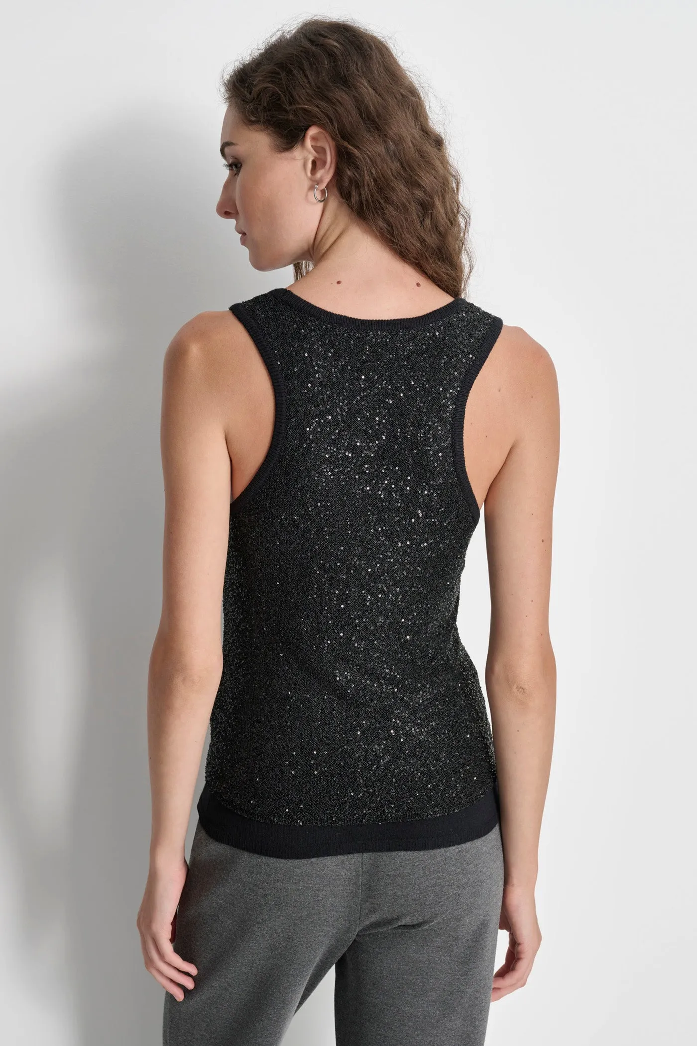 SEQUIN YARN SWEATER