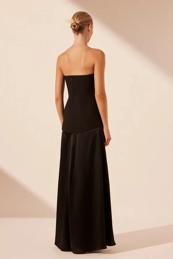 SHONA JOY - Adri Strapless Panelled Maxi - Black